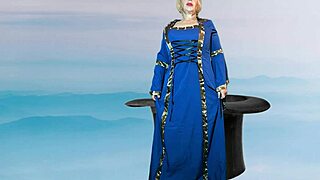 Dark magician granny casts spells deepthroating cock close-up