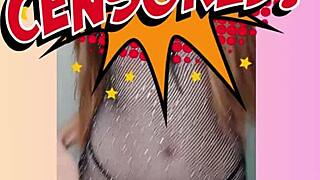 Watch Sol Megan Fire rip clothes for hottest sheer redhead striptease dance!