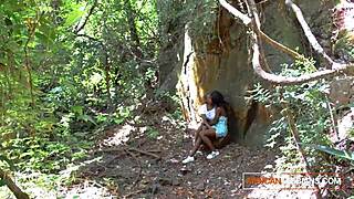 Ebony roommates grind clits in lesbian threesome