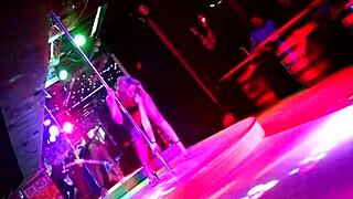 Check out this blonde german stripper teasing ripping clothes big tits ass at eds bar titty tuesday