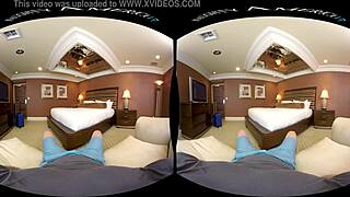 Naughty America pornstar's big natural tits bounce in VR hotel fuck with monster cock