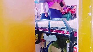 desi housewife fucks storekeeper with telugu dirty talk in shop