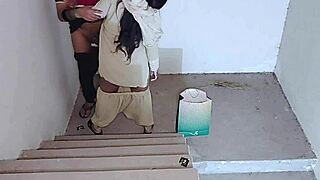 young stud fucks tight mature sister-in-law on secret stairs