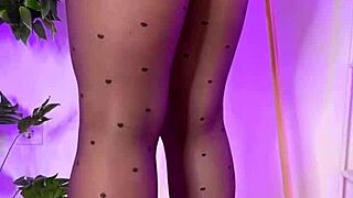 i slip into coffee colored nylons as sexy mature blonde teacher in club heels and glasses