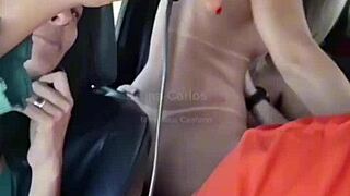 transando no carro com loirinha hotwife... corno filma pra punhetar depois! car blowjob creampie 😏🍆💦