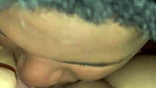 young guy dives into this bbw milf's pretty pussy with monster tongue licks 👅💦
