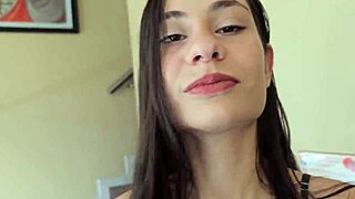 House cleaner tries lubricant on her curves