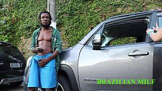 Manobrista Pounds Patroa's Pussy in Sheer Red Street Fuck