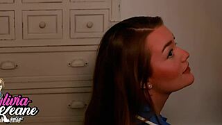 Teen Nurse in Stockings Deepthroats Swallows Cum Showing Off Oral Skills First Time