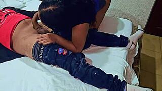 Bill collector fucks me hard doggystyle missionary on family bed cuz cuck hubby owes cash I suck cock ride wet pussy big ass latina milf hotwife