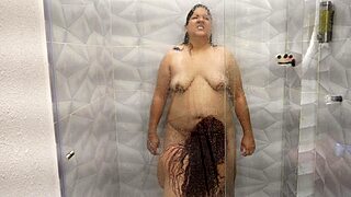 we werent planning to film but shower fingering feels too good