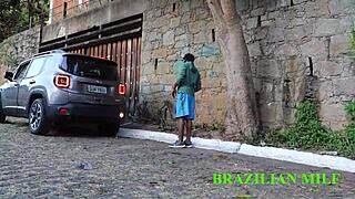 Manobrista Pounds Patroa's Pussy in Sheer Red Street Fuck