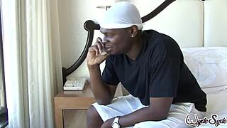 imagine j cannon's monster cock stretching sara jay's big ass and tits interracial style in lingerie