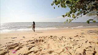 ebony thot twerks naked on beach begging for dick during wild outdoor exercises - part 3 😩🍑🏖️