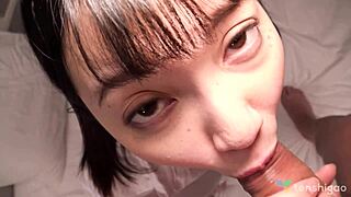 Skinny Nana Okamoto Rides Shaved Pussy Raw