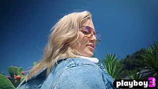 blake blossom whoa those big natural tits bounce while stripping outdoors!!