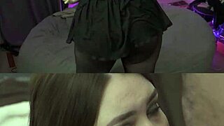 Very Beautiful Curvy Girl Strips Clothes Ripped Double Screen Tease