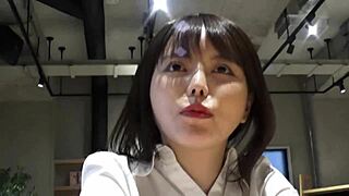 a cute japanese office lady cheats at work starting with flirty glances leading to passionate hidden affair full of moans