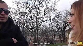 red-haired czech slut takes cash to suck cock while boyfriend watches hidden cam