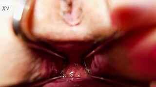 Brunette latina teen gapes asshole with speculum close-up