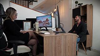 lucky guy lands boss pussy during interview then pounds her relentlessly - sarafilms