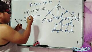 asian nerd student teacher explores trigonometry in bedroom with brown eyes focus