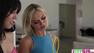 ring toss game turns wild with stepsister chloe temple and bff bianca bangs on stepbro's cock