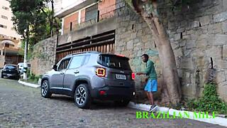 Manobrista Pounds Patroa's Pussy in Sheer Red Street Fuck
