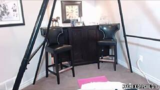 Maxine X fucks her sweet Asian pussy with college uniform dildo