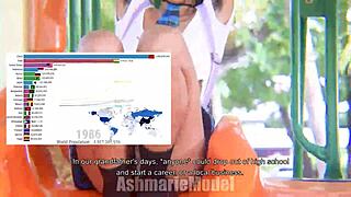 Barefoot Slutty Schoolgirl Flashes Pussy on Swingset!