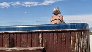 hey milf, your shaved pussy drips wet from public masturbation orgasm