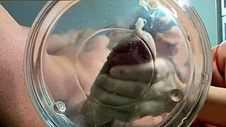 granny gilf squirts slowmo cumshot in water with muscular friend closeup