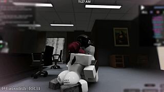 roblox girl sneaks office for playful rough encounter with fan