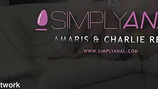 brunette babe fingers anal close-up with vibrator on puffy lips