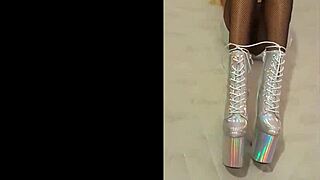 check my silver fishnets with these killer black ankle boots heeled high 👠🖤