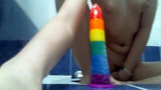 imagine xannie the russian cuntboy in the shower, shoving that dildo deep into her tight anal ass for solo play