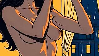 Voyeur ai spies on hot neighbor while jerking off