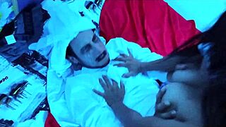 a scary halloween tale turns kinky as curvy latina sucks big cock in costume