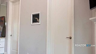 Tall slut in lingerie rides monster cock doggystyle on her knees