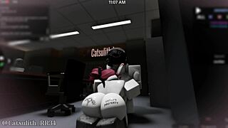 roblox girl sneaks office for playful rough encounter with fan