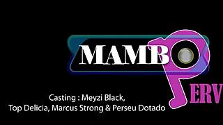 Whoa Meyzi Black takes four big cocks DAP no pussy with dirty talk