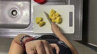 madrastra so curious she gives me pipe to taste my milk then dirty doggystyle!!