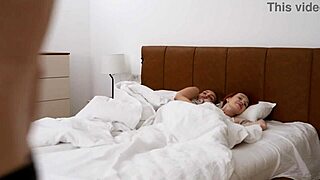 Step mom and step sister sharing bed with step son... naughty hotel fun?