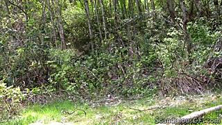 Super hot blonde girlfriend deepthroats boyfriend's monster cock outdoors! 😈🍆🌳