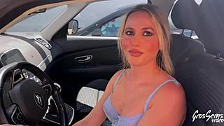 Maya Belle's huge tits bounce wildly in savage french blonde milf fuck frenzy!!