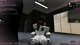roblox girl sneaks office for playful rough encounter with fan