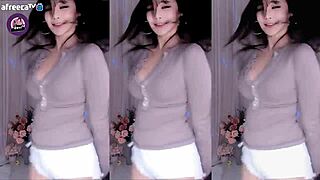 cute korean girl dances sexy with the guys