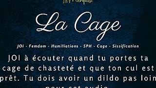 la cage delivers femdom control with caged denial and anal tease instructions