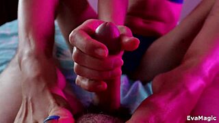 uhh my toes... asian milf milks cock with feet n hands till hot cum sprays