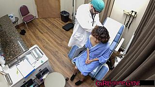 Is Brooklyn Rossi's Petite Shaved Pussy Ready for First Gyno Exam Close-Up?